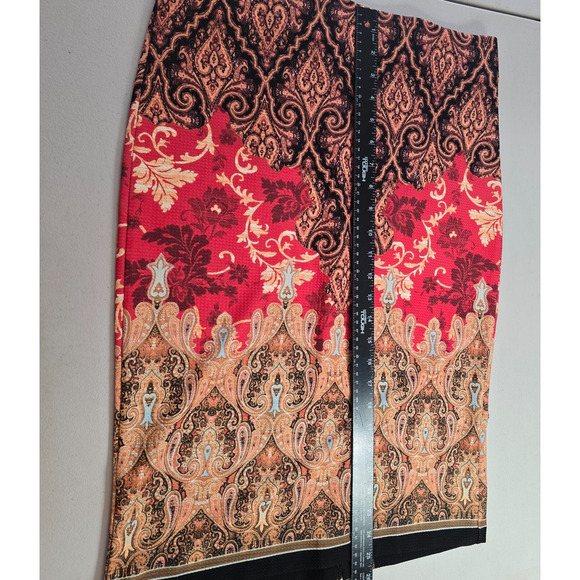 ECI New York Skirt Women's PL Pencil Argyle/Diamond Patern Colorful Pull On Midi - Picture 7 of 13